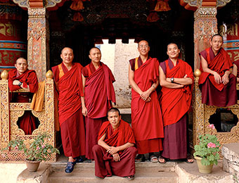 Monks at Tango Monastery in Thimpu Bhutan, by Mark Tuschman