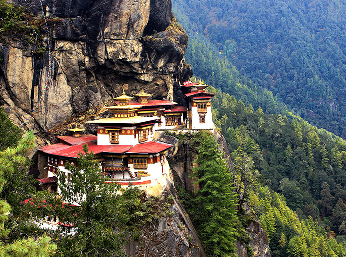 View of Tiger's Nest Monastery in Bhutan