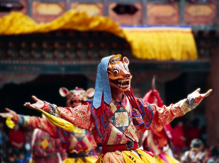 Bhutan festival dancer