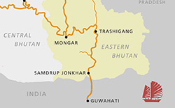 Eastern Bhutan map