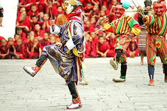 People actin in a Bhutan festival