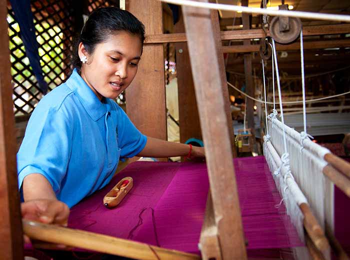 Silk weaver in Laos