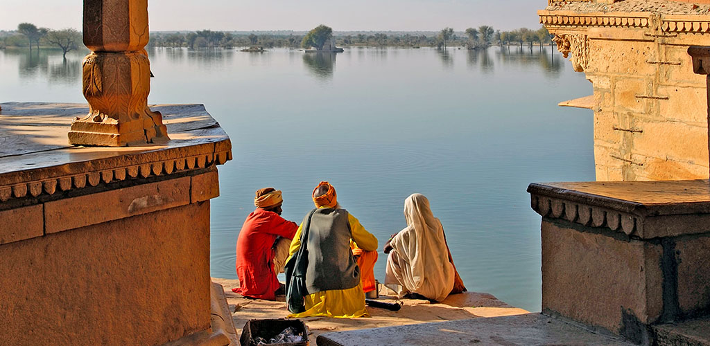 View on Gadsisar Sagar Lake, Jaisalmer, india