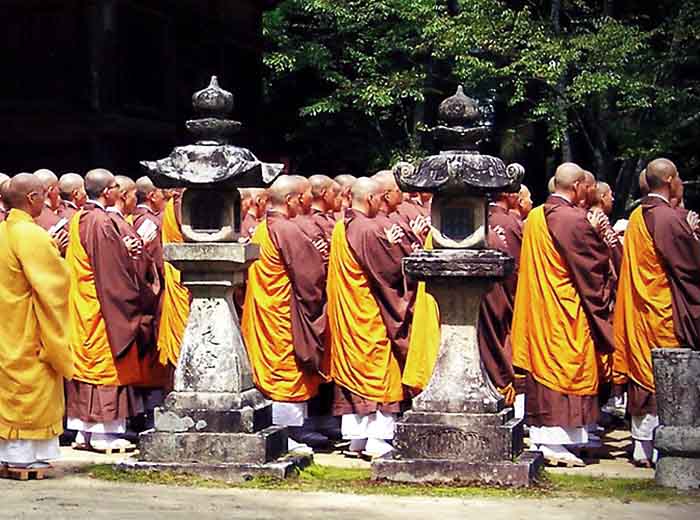 Monks in Koyasan praying