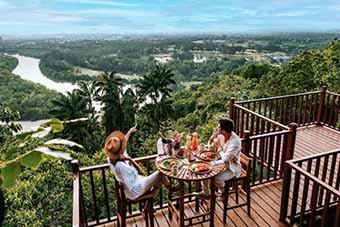 Terrace view at Rasa Ria resort, Borneo