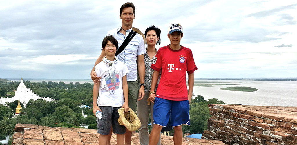 Family touring Minigun in Mandalay, Myanmar