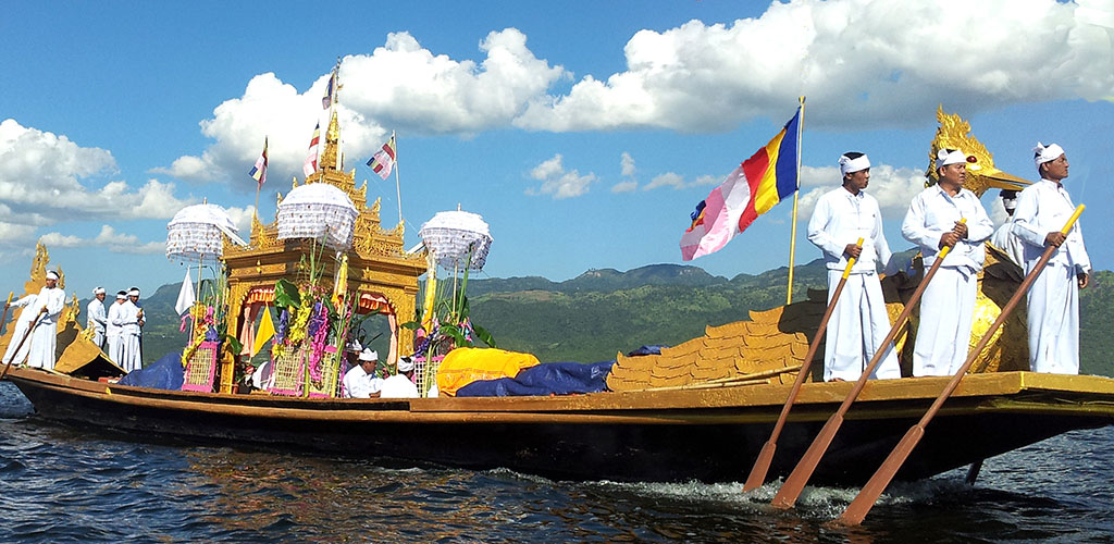 Festival barge on Inle Lake, Myanmar