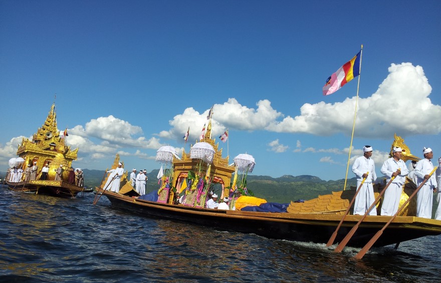Paung Daw U Festival on Inle Lake barge