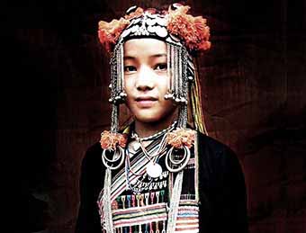 Akha hill tribe girl in Chiang Mai, Thailand