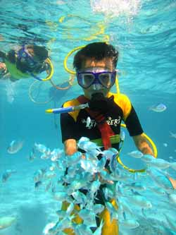 Snuba diving on family holiday in Phuket