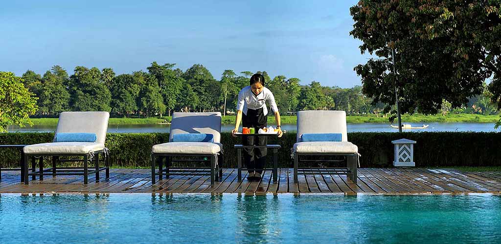 Pool service at La Residence Hotel in Vietnam