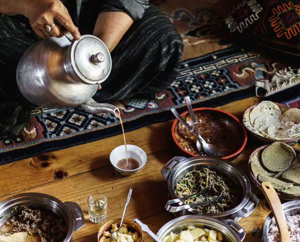 Amantaka Bhutanese farmhouse lunch