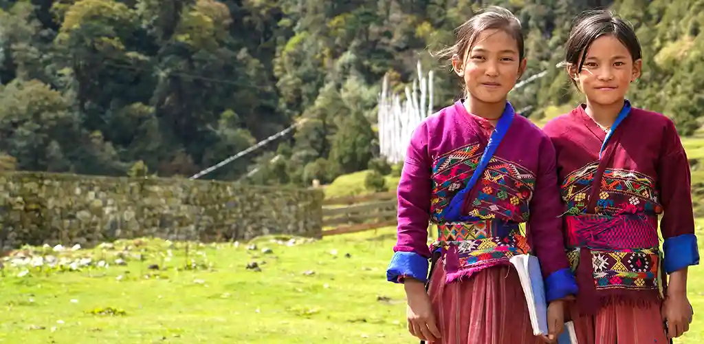 Sakteng girls supported by the Bhutan Foundation.