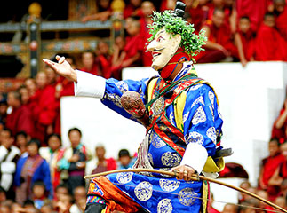 Dancer at festival in Thimpu, Bhutan