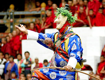 Dancer at festival in Wangdue, Bhutan 