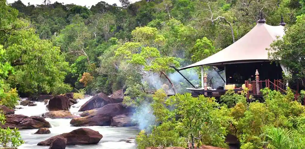 Luxury tented at the Shinta Mani Wild in the Cardamom Mountains, Cambodia