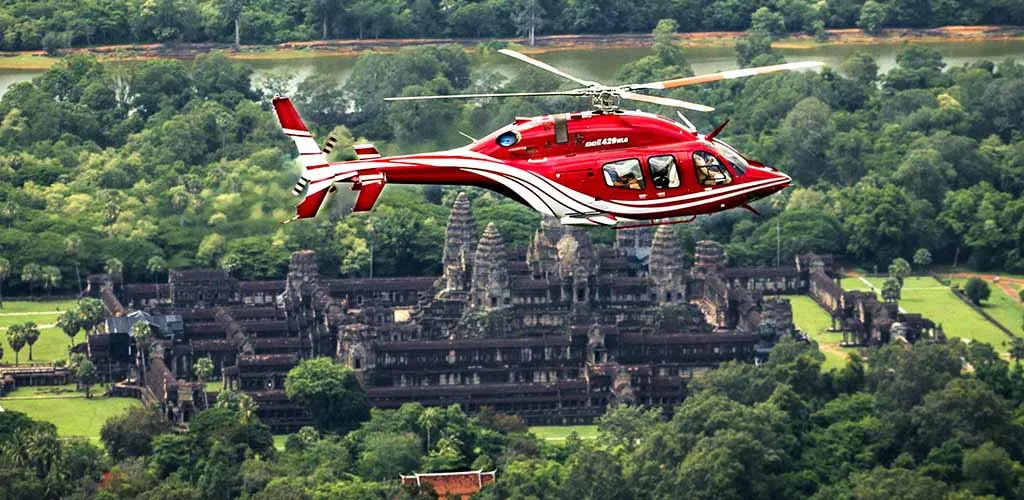 Helicopter tour over Angkor Wat, Cambodia