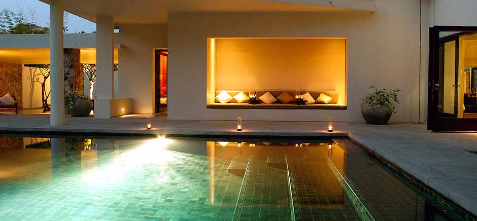Pool inside a luxury hotel in Cambodia