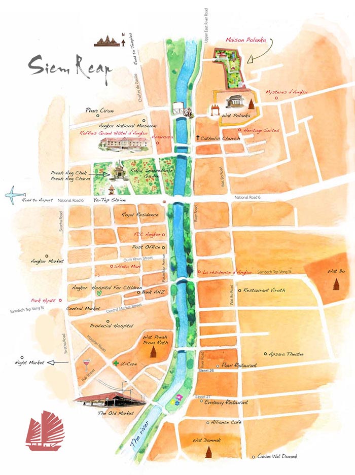 Siem Reap walking map