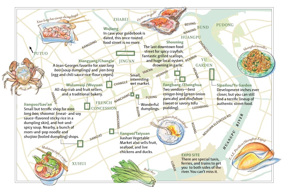 Street food map, Shanghai