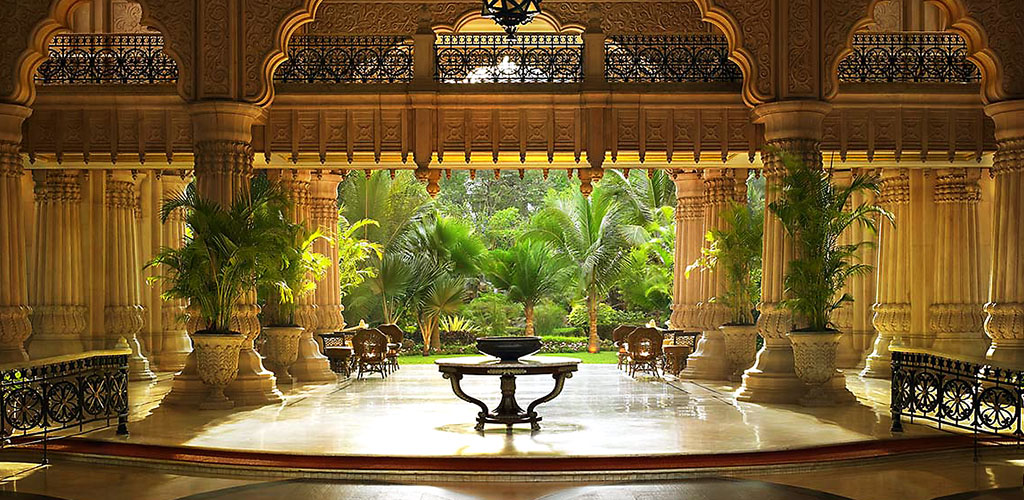 Lobby Leela palace luxury hotel in Banglore
