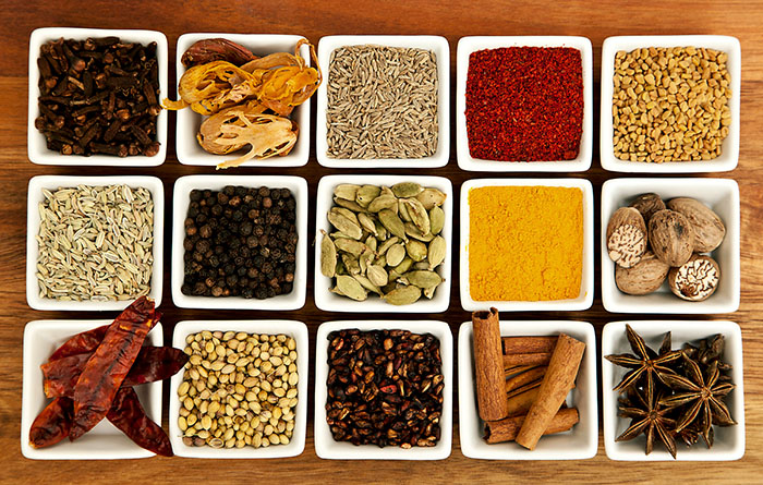 Variety of Indian spices