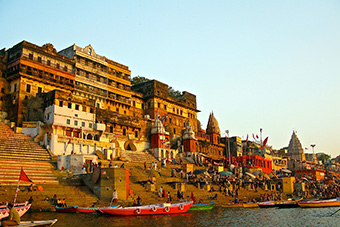 The Ahilya ghat on the Ganges, Varanasi