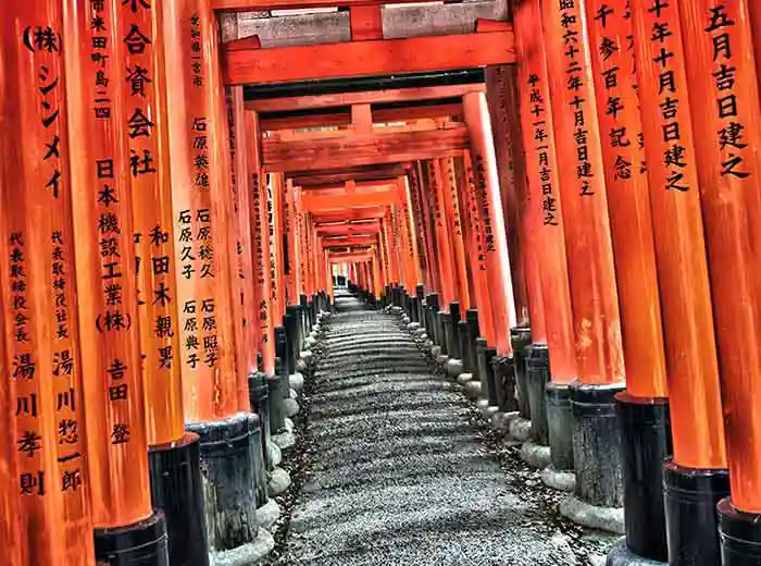 Fushimi Inari shrine red torii gates, Kyoto, Japan