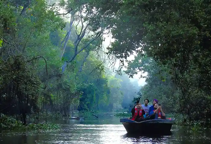 Boating on Oxbow Lake in Borneo