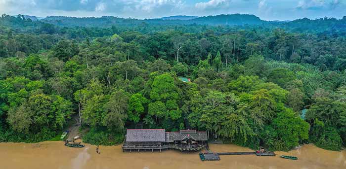 Photo of Sukau Rainforest Lodge in Borneo from above