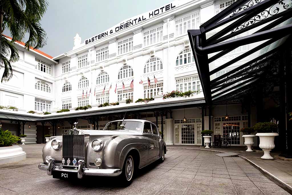 Front of the Eastern & Oriental Hotel in Georgetown Malaysia
