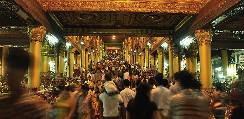 Crowds at festival in Myanmar