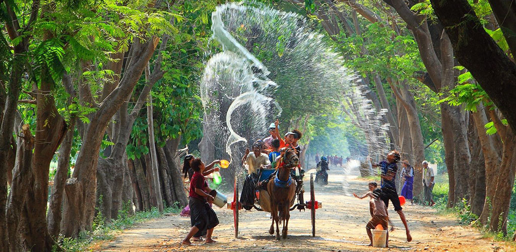 Thingyan water festival in Myanmar