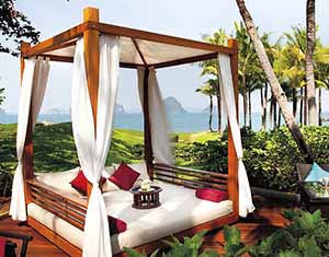 Day bed at luxury resort Phulay Bay