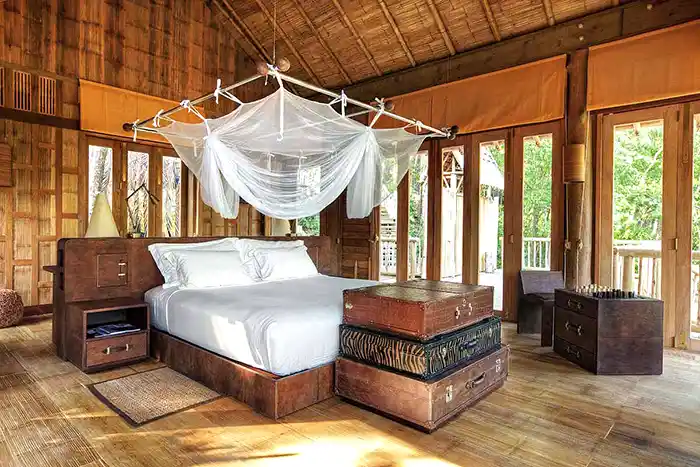 Bedroom at the Soneva Kiri luxury resort on Koh Kood, Thailand