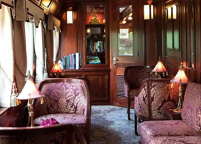 Belmond Eastern & Oriental Express train saloon car interior