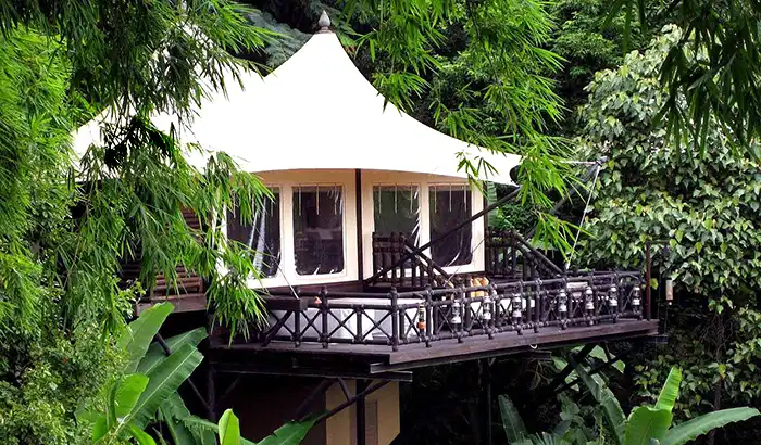 Luxury tent at the Four Season's Luxury Tented Camp in the Golden Triangle