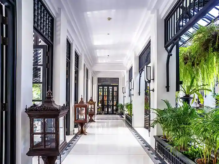 Hallway of The Siam luxury hotel in Bangkok