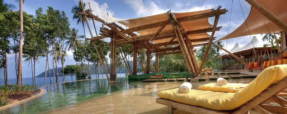 Bungalow with private pool at Soneva Kiri luxury resort on Koh Kood, Thailand