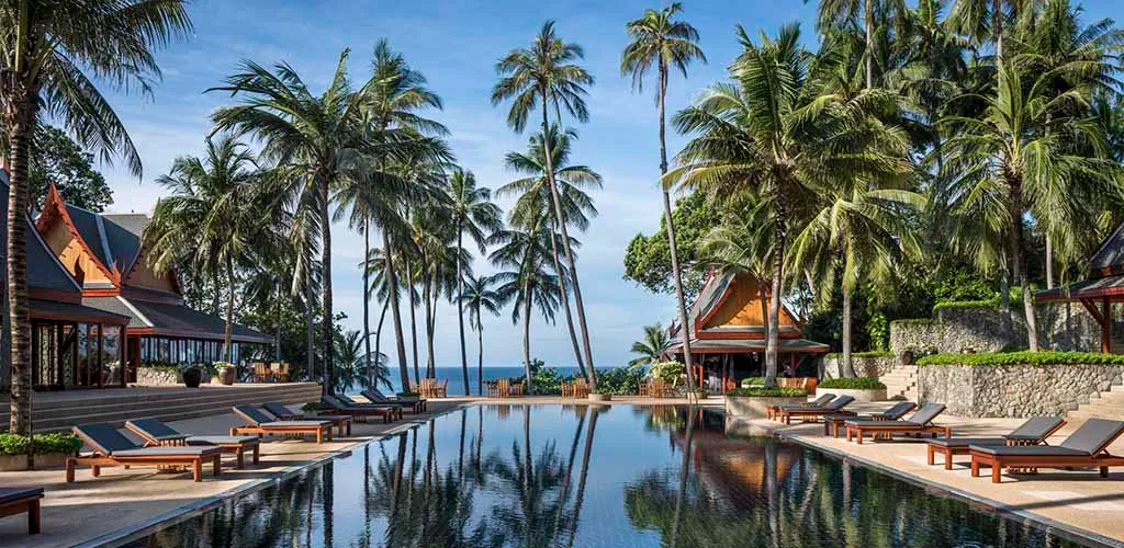 Pool at the Amanpuri luxury resort in Phuket, Thailand