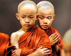 Novice Monks in Chiang Mai, Thailand