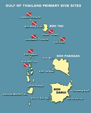Dive Sites Gulf of Thailand Map