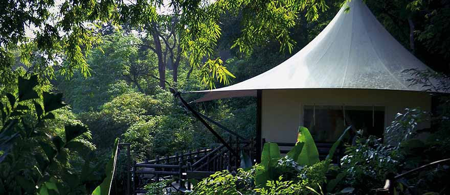 Luxury tent at the Four Season's Luxury Tented Camp in the Golden Triangle