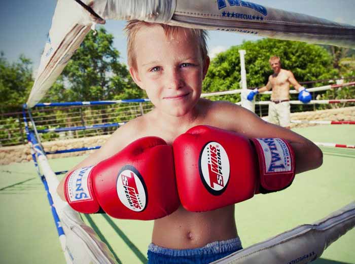 Thai boxing lesson in Thailand for kids