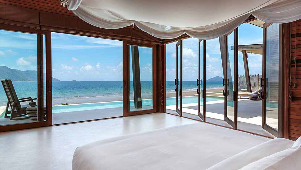 View from bedroom at Six Senses Can Dao villa