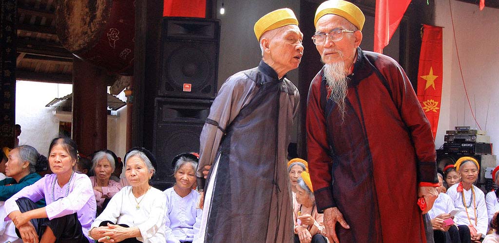 Elders at ceremony in Hanoi, Vietnam