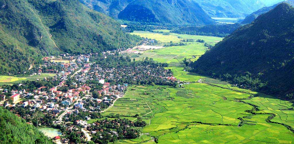 Aerial view of Mai Chau, Vietnam