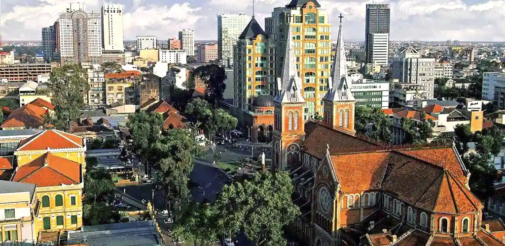 Ho Chi Minh City central district from above