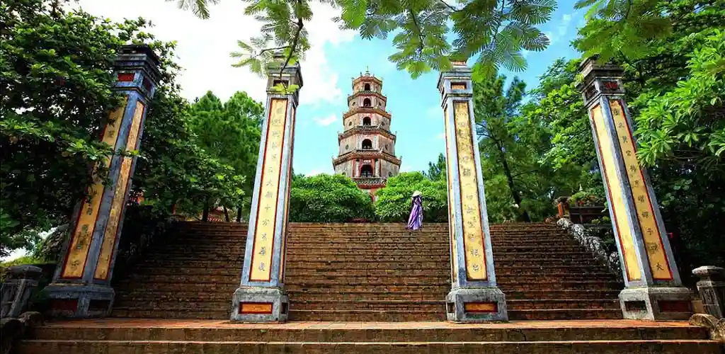 Steps at Thien Mu Pagoda, Hue, Vietnam