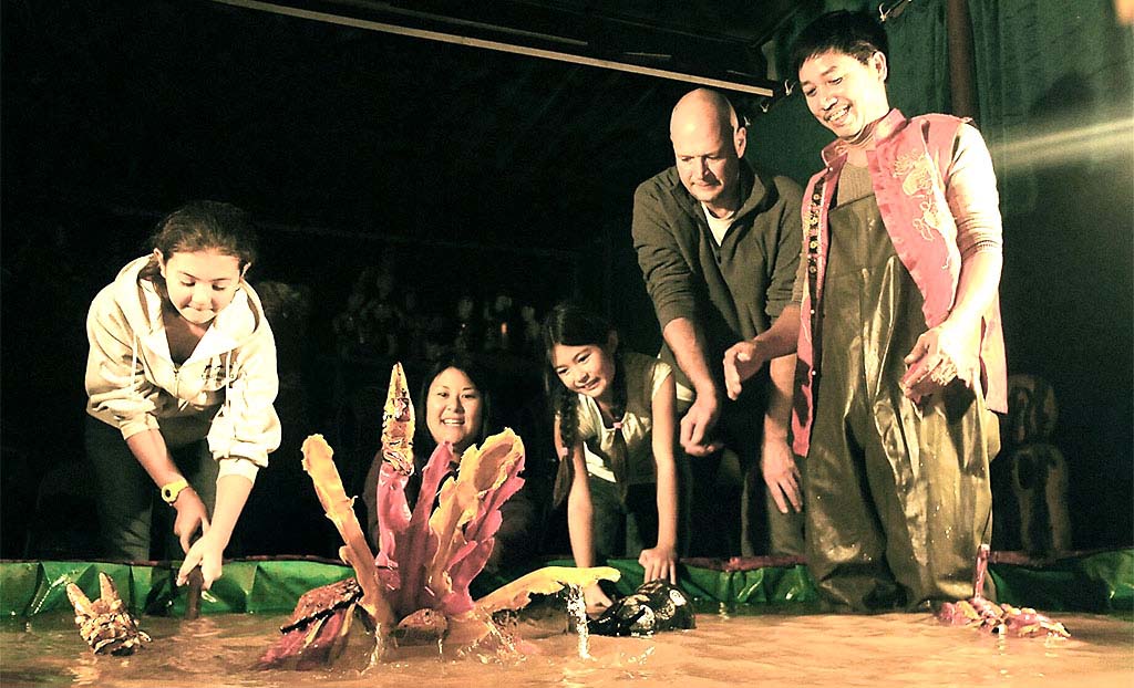 private family water puppet show in Hanoi